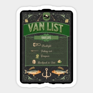 Van Life Van List Sticker